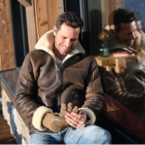 Gilets et Vestes en Peau Lainée Homme